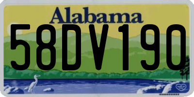 AL license plate 58DV190