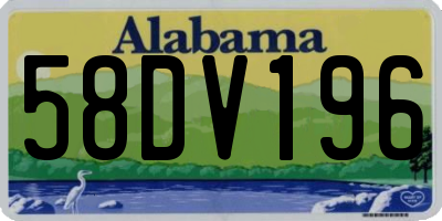 AL license plate 58DV196