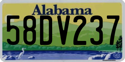 AL license plate 58DV237