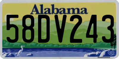 AL license plate 58DV243