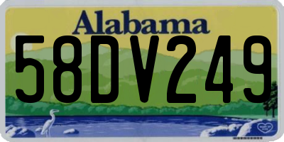 AL license plate 58DV249