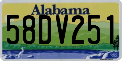 AL license plate 58DV251
