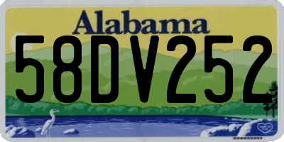 AL license plate 58DV252