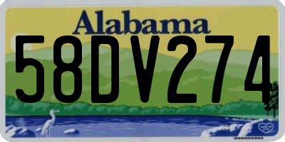 AL license plate 58DV274