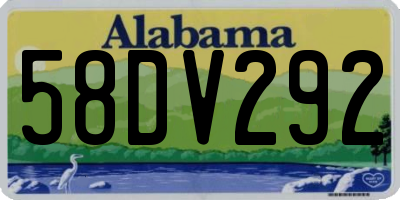 AL license plate 58DV292
