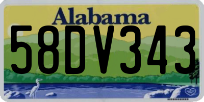 AL license plate 58DV343
