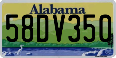 AL license plate 58DV350
