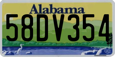 AL license plate 58DV354