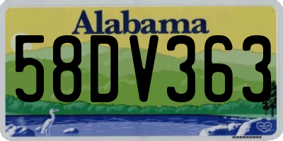 AL license plate 58DV363