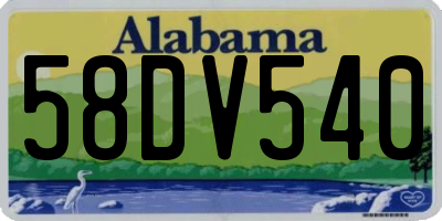 AL license plate 58DV540