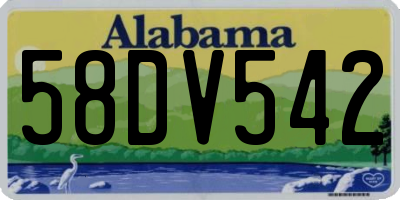 AL license plate 58DV542
