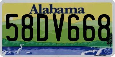 AL license plate 58DV668
