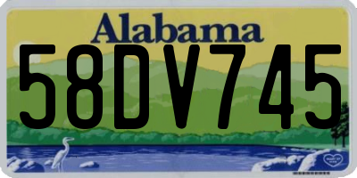 AL license plate 58DV745