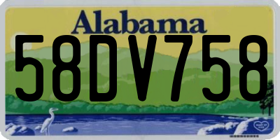 AL license plate 58DV758