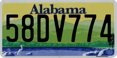 AL license plate 58DV774