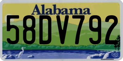 AL license plate 58DV792