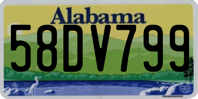 AL license plate 58DV799