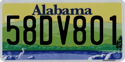 AL license plate 58DV801