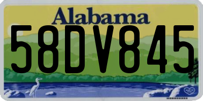 AL license plate 58DV845