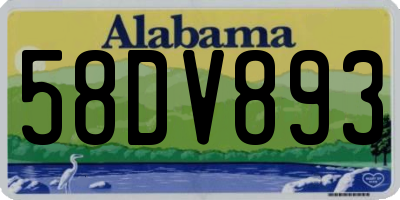 AL license plate 58DV893