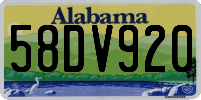 AL license plate 58DV920