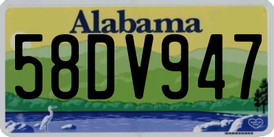 AL license plate 58DV947