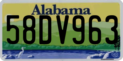AL license plate 58DV963