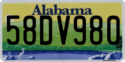 AL license plate 58DV980