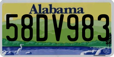 AL license plate 58DV983