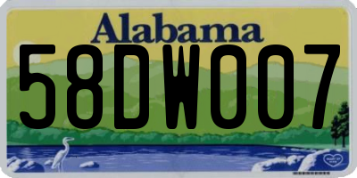 AL license plate 58DW007