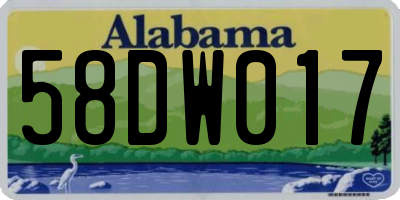 AL license plate 58DW017