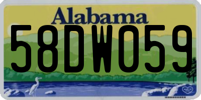 AL license plate 58DW059
