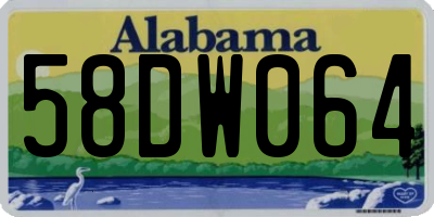 AL license plate 58DW064