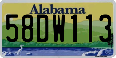 AL license plate 58DW113