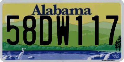 AL license plate 58DW117