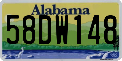 AL license plate 58DW148