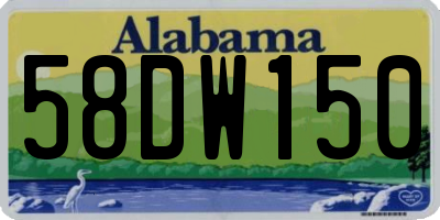 AL license plate 58DW150