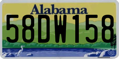 AL license plate 58DW158