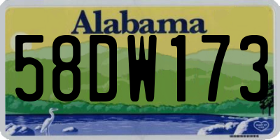 AL license plate 58DW173