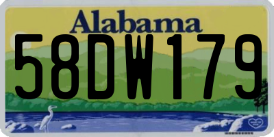 AL license plate 58DW179