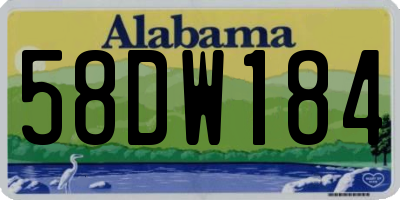 AL license plate 58DW184