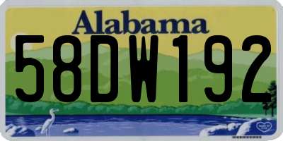 AL license plate 58DW192