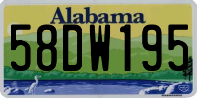 AL license plate 58DW195