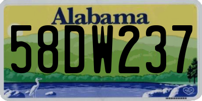 AL license plate 58DW237