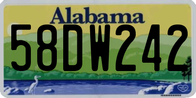 AL license plate 58DW242