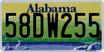 AL license plate 58DW255