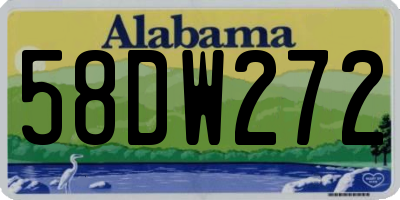 AL license plate 58DW272