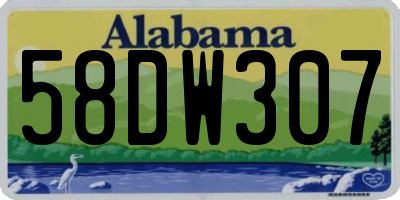 AL license plate 58DW307