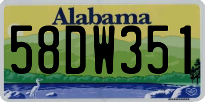 AL license plate 58DW351