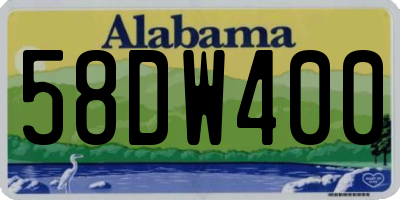 AL license plate 58DW400